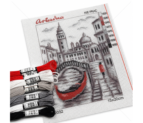 Embroidery Kit “Venice” with Threads, 15 × 20 cm