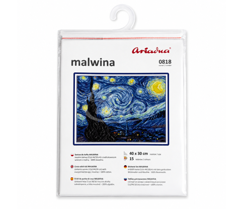 Embroidery Kit “Night” with Threads, 40 × 30 cm