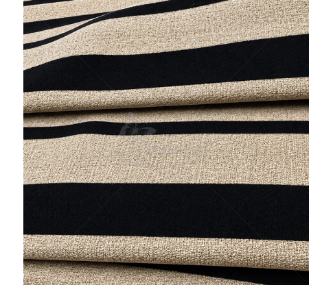 Striped tapestry fabric with black velour stripes