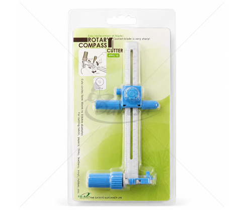 Adjustable compass circle cutter with rotary blade