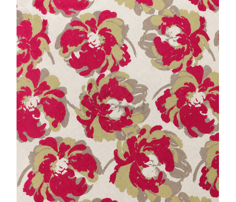 Gobeleninis audinys su didelėmis gėlėmis ir viskoze