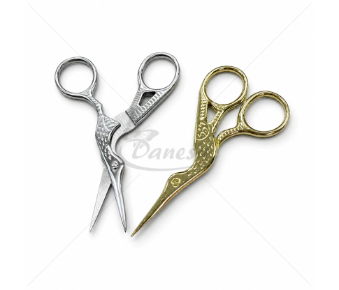 Decorative Embroidery Scissors “Crane” – Gold or Silver