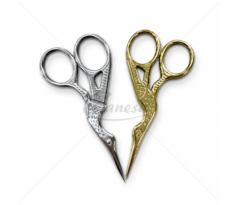 Decorative Embroidery Scissors “Crane” – Gold or Silver
