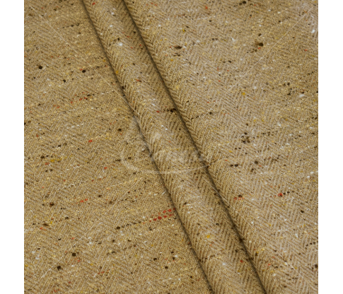 Suit fabric, Virgin Wool, herringbone weave, multicolor dark sand color