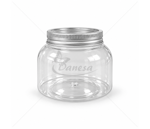 Transparent Plastic Storage Jar with Lid, 9 × 7 cm