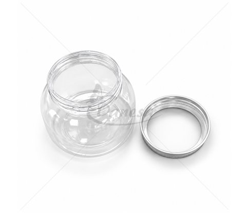 Transparent Plastic Storage Jar with Lid, 9 × 7 cm