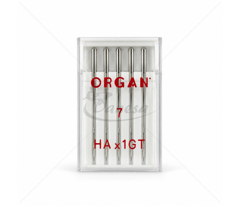 Иглы ORGAN HAx1GT SILK для бытовых швейных машин для тонких тканей 55/7
