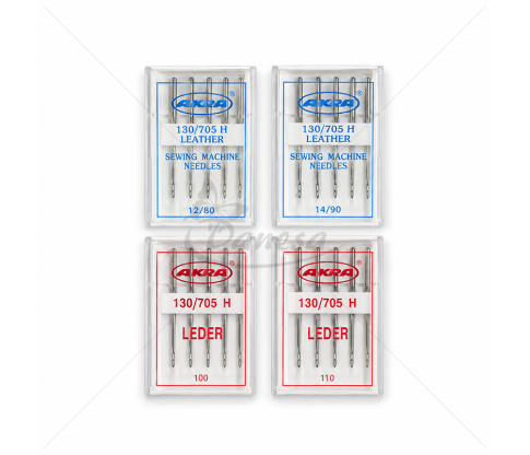 AKRA 130/705 H LEATHER Needles for Domestic Sewing Machines – 80, 90, 100, 110