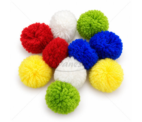 Pom Pom burbulai 40 mm – 10 vnt. MIX spalvų