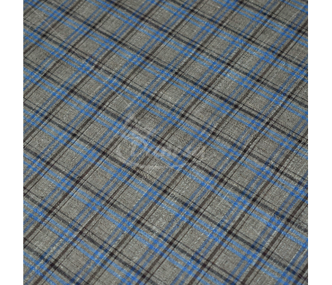 Checkered suit fabric, Virgin Wool, light brown color