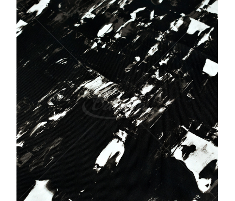 Denim fabric with pattern, black and white color