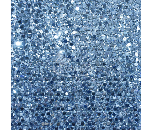 Fabric embroidered different size with sequins, light blue color