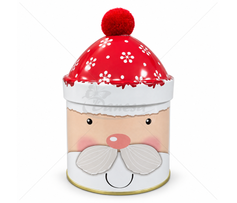 Christmas metal tin with lid