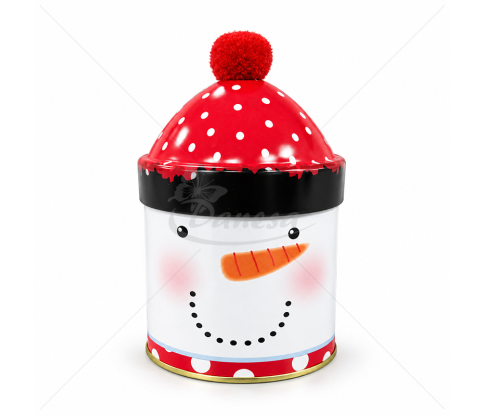 Christmas metal tin with lid