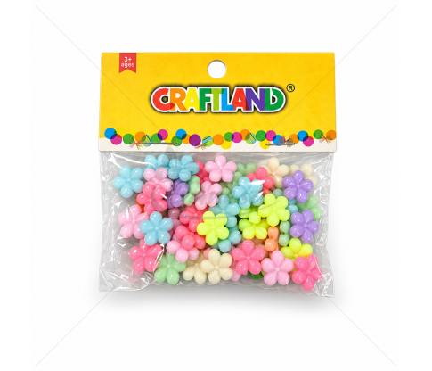 Plastikinės gėlytės, įvairių spalvų, apie 40 vnt.