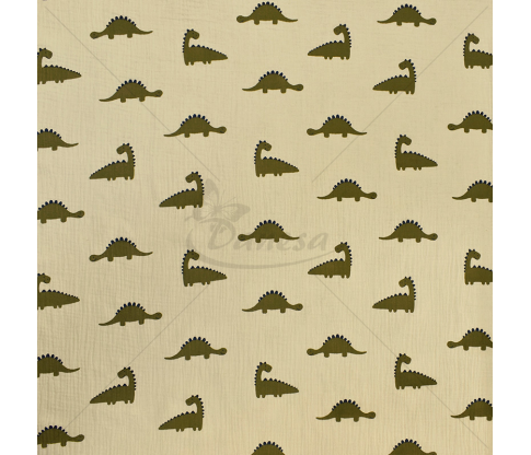 Muslinas su raštu „Dinozauras"