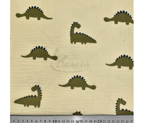Muslinas su raštu „Dinozauras"