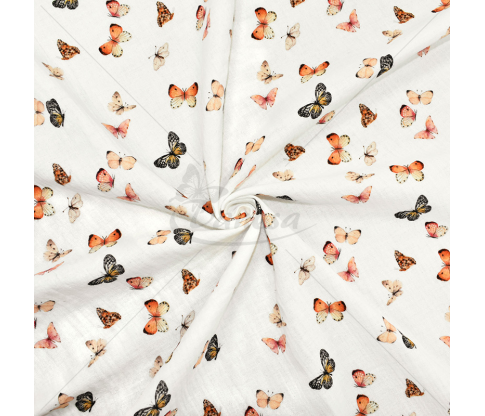 Muslin fabric with pattern “Butterflies"