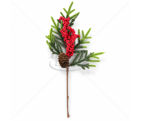 Decorative Christmas branch with fir sprigs
