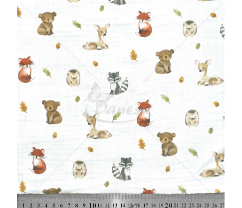 Muslin fabric with pattern “Forest animals"