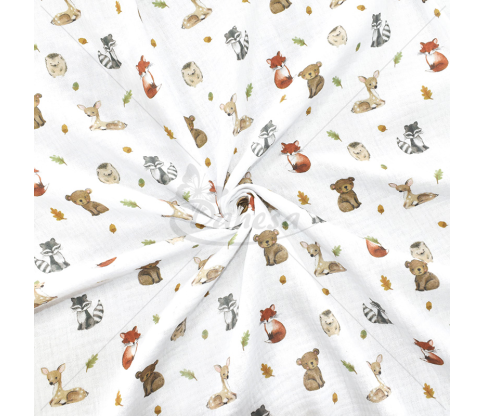 Muslin fabric with pattern “Forest animals"