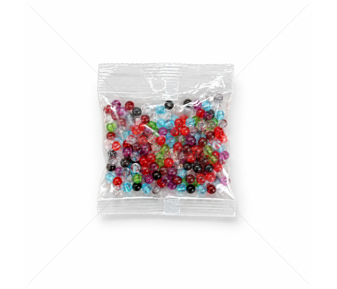 Transparent Plastic Beads 6 mm, Approx. 150 pcs