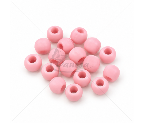 Plastic Beads with Large Hole, 12 mm
