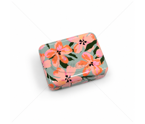 Metal box with floral design