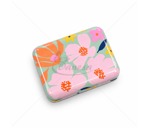 Metal box with floral design