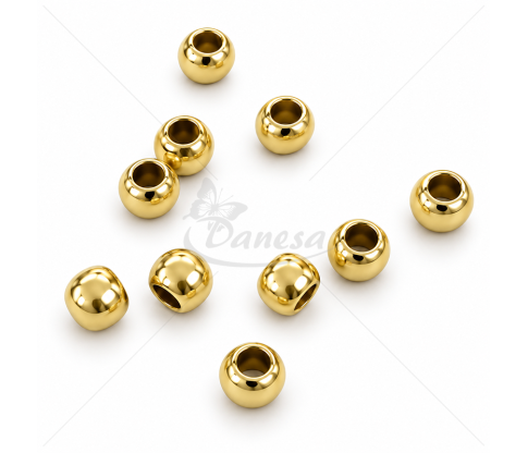 Plastikiniai karoliukai su didele skylute, 10 mm, 10 vnt.