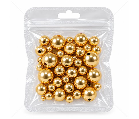Metallic Plastic Beads – 48 pcs