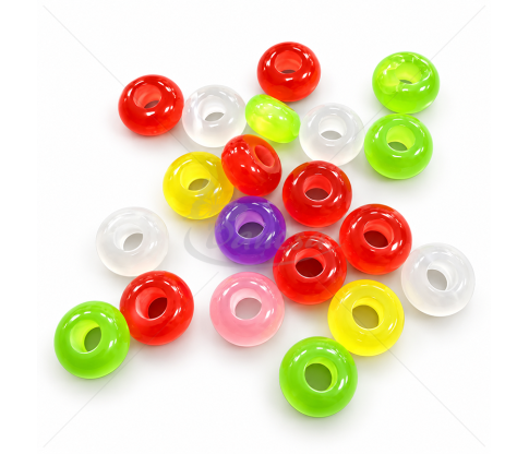Blizgūs plastikiniai karoliukai „Katės akis“ 14 mm