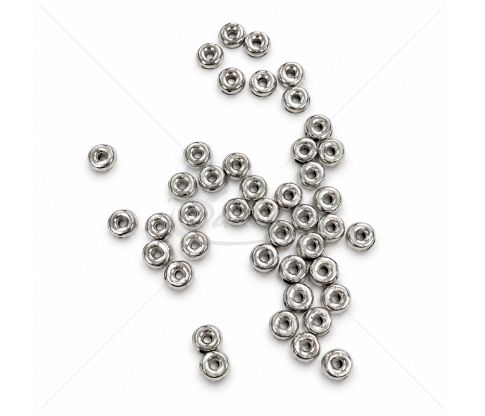 Apvalūs plastikiniai karoliukai su metaliniu blizgesiu 6 mm – 10 g