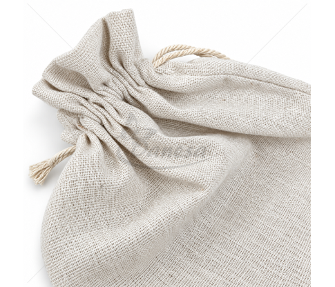 Льняной мешочек с хлопковыми шнурками 19 × 29 см