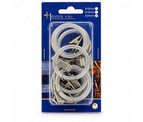 Curtain Rod Rings with Clips for Quieter Curtain Sliding