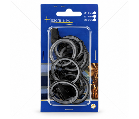 Curtain Rod Rings with Clips for Quieter Curtain Sliding