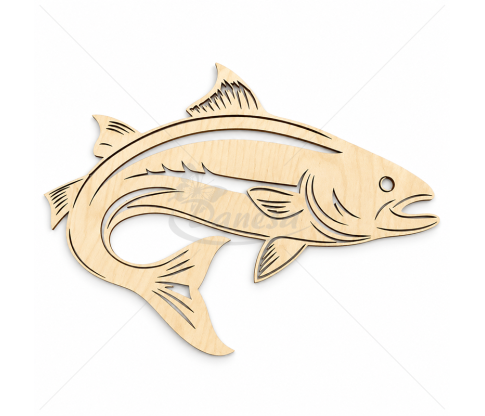 Wooden Fish Decoration, 43.5 × 30 cm