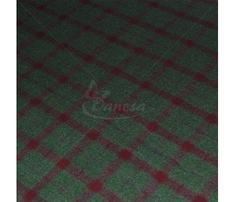 Suit fabric, Virgin Wool, checkered, green and red color