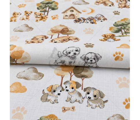 Children's bedding cotton fabric with puppies