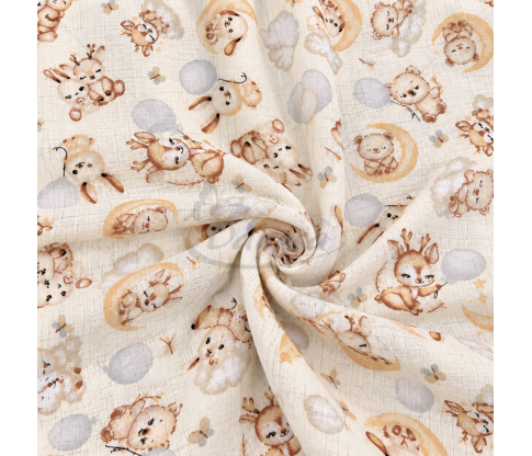 Gauze Fabric with Animals