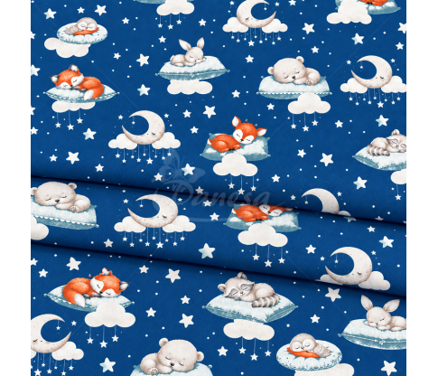 Bedding cotton with sleeping animals, 160 cm