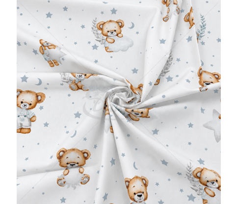 Bedding cotton with teddy bears and moons, 160 cm