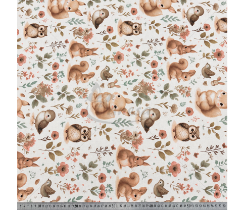 Children’s Cotton Fabric “Woodland Animals”
