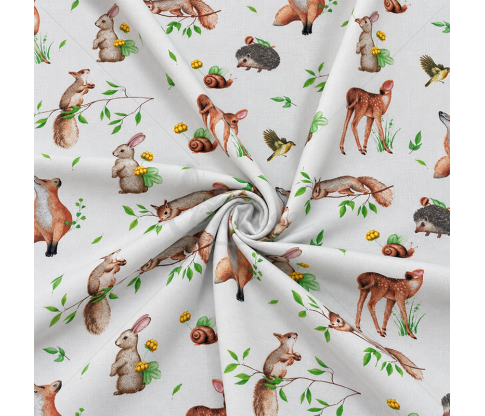Bedding cotton with forest animals, 160 cm