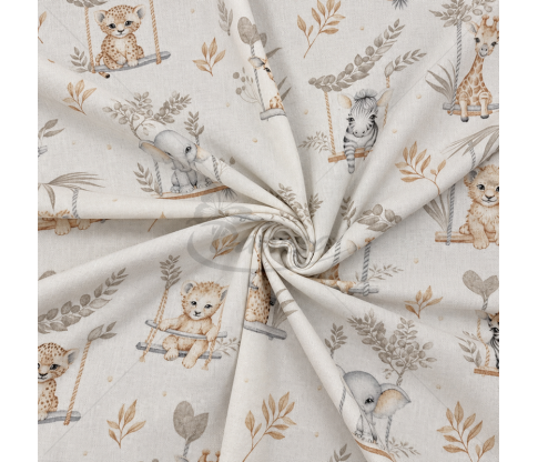Flanelė su gyvūnėliais ant sūpynių