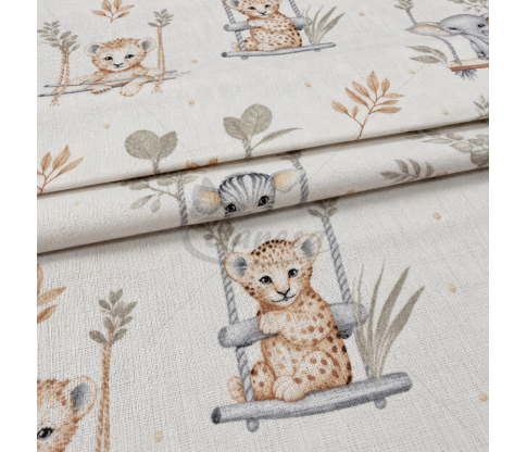 Flannel with animals on swings