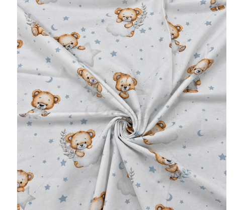 Flannel Fabric with Teddy Bears, Stars and Moons