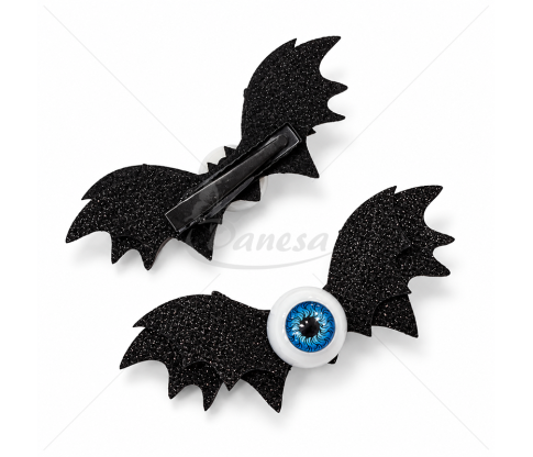 Halloween Hair Clips with Eyes and Bat Wings, 2 pcs