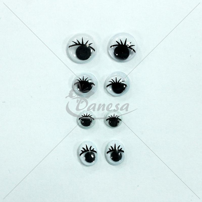 Moving eyes for toys, with eyelashes - Danesa